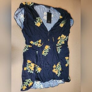 ViX Paula Hermanny Swim Flower Cover Up Dress Black Size M New With Flaw